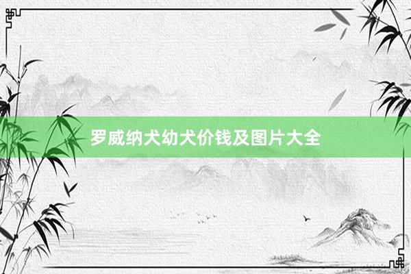 罗威纳犬幼犬价钱及图片大全